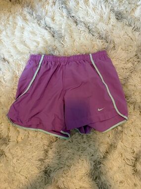 Nike DRI-FIT Purple Running Shorts with Mint Piping
